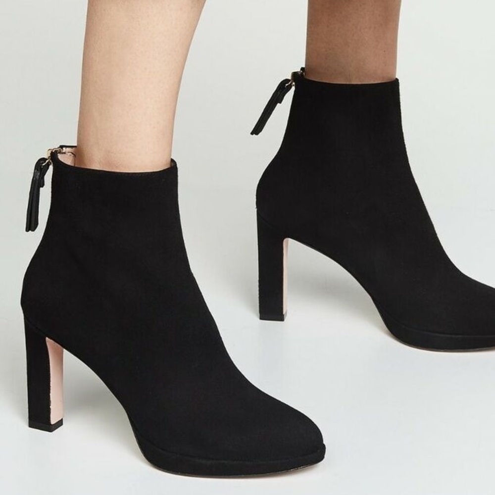 Stuart Weitzman Delphine Suede Booties - image 1